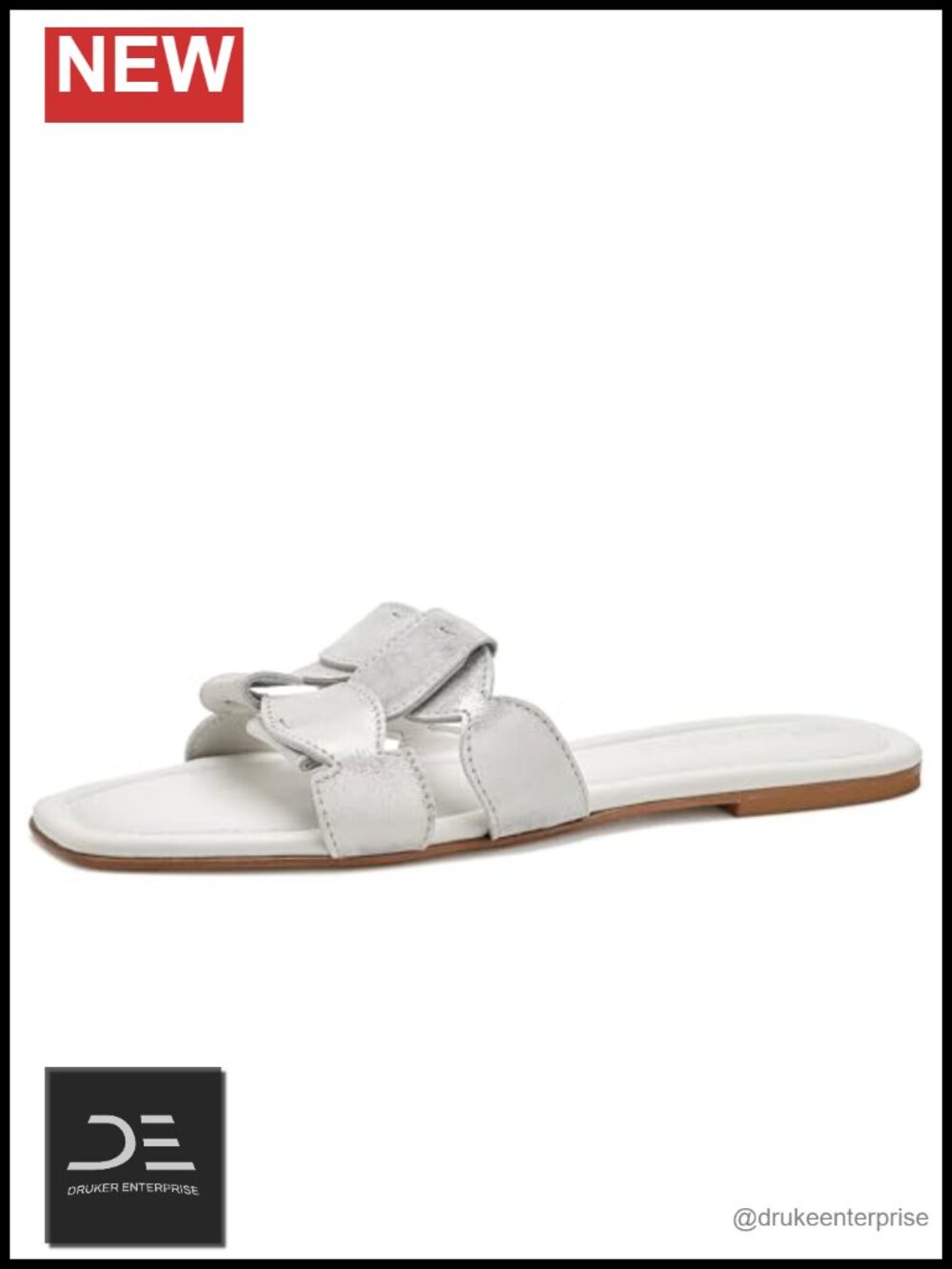 Women's Woven Leather Slide Sandals Low Block Heel